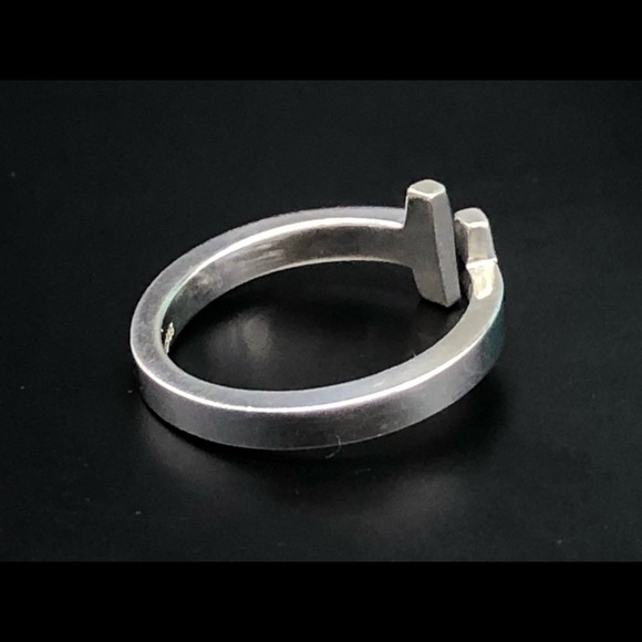 Tiffany & Co. 925 Sterling Silver Square T Ring - Picture 3 of 3